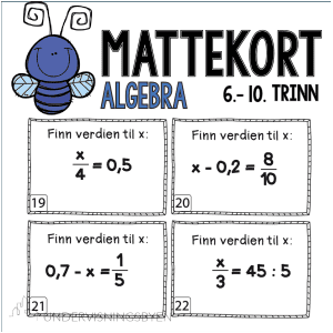 Oppgavekort: Algebra