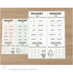 Øvekort- rettskriving NN/BM + dysleksivennlig font