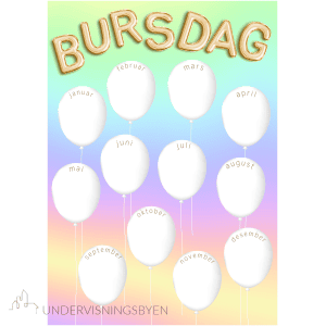 Bursdagsplakat redigerbar pptx-fil