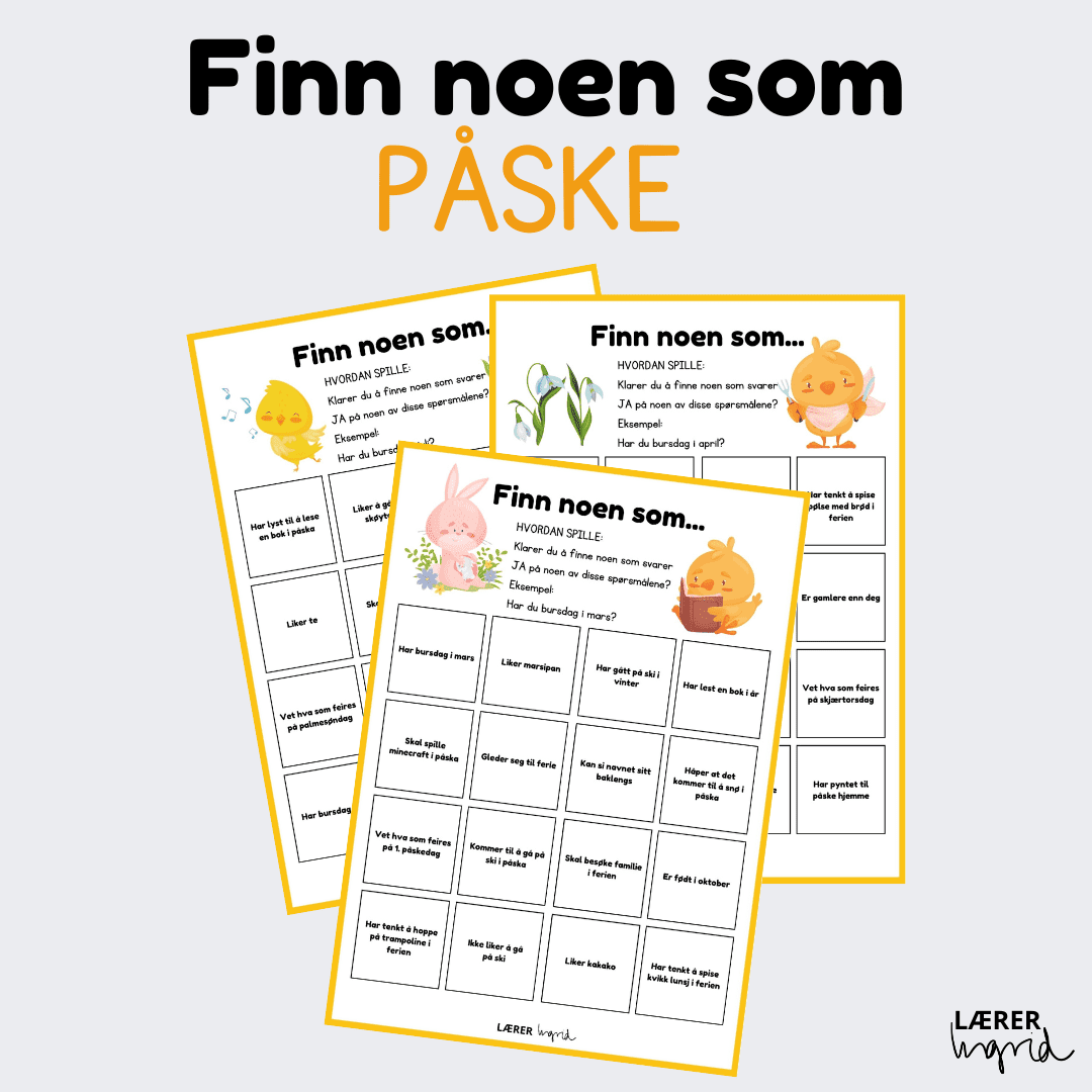 Finn noen som-oppgaver med påsketema (BM, NN)