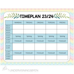 Redigerbare timeplaner