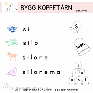 Bygg koppetårn SILOREMA- bokstaver, stavelser og ord