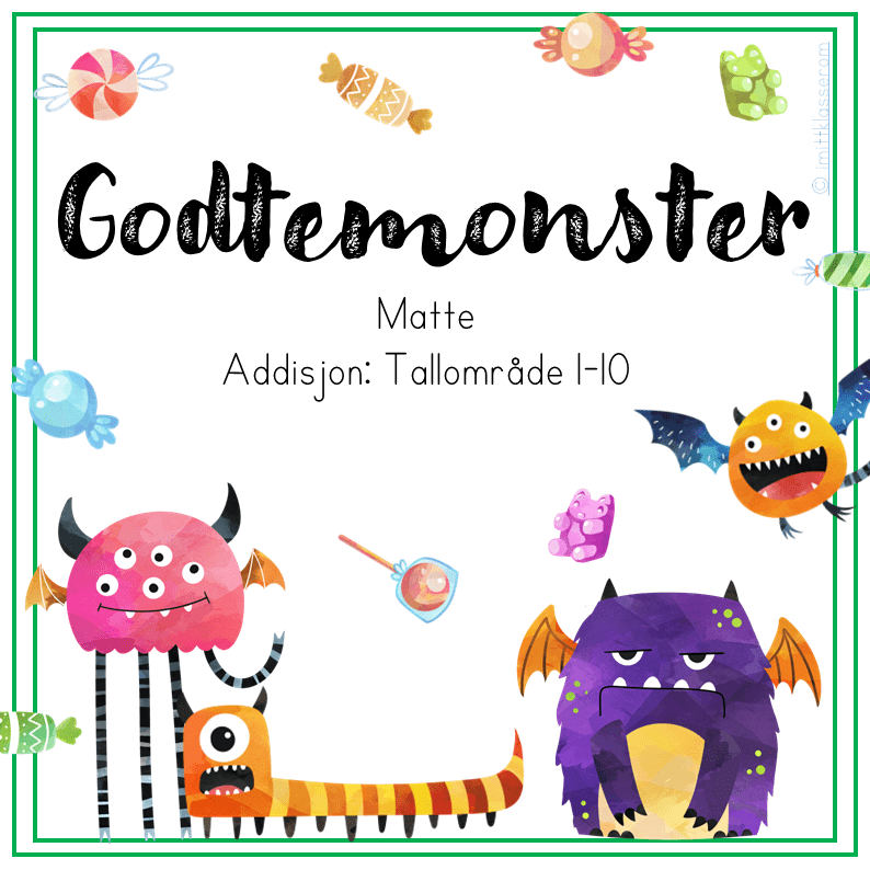 Godtemonster: Addisjon - tallområdet 1 til 10