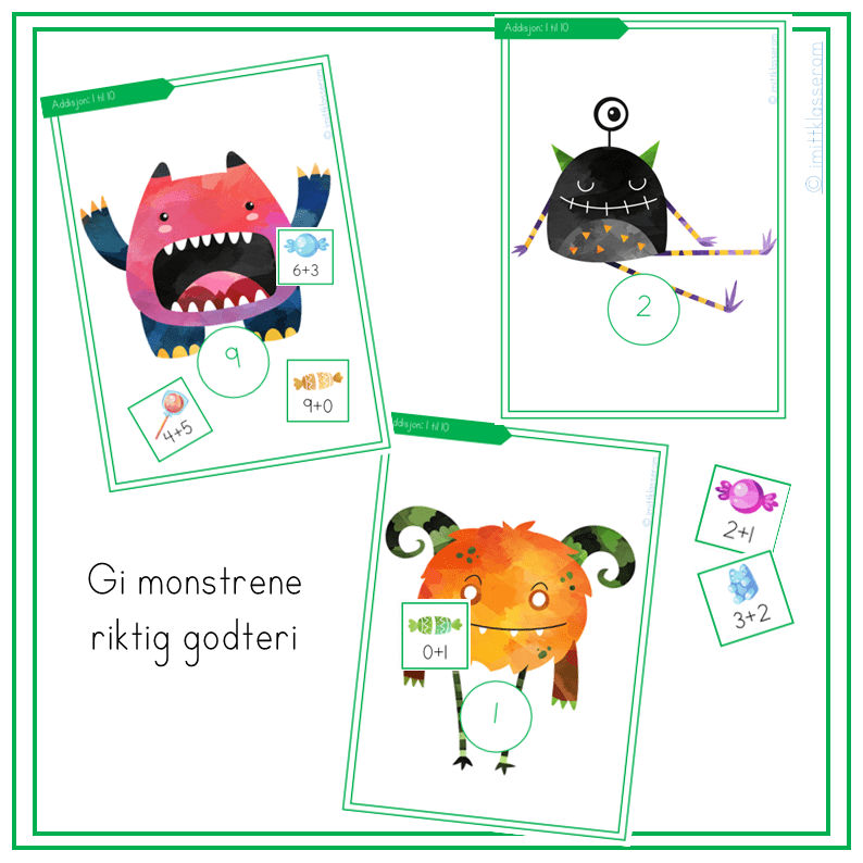 Godtemonster: Addisjon - tallområdet 1 til 10 - Bilde 2