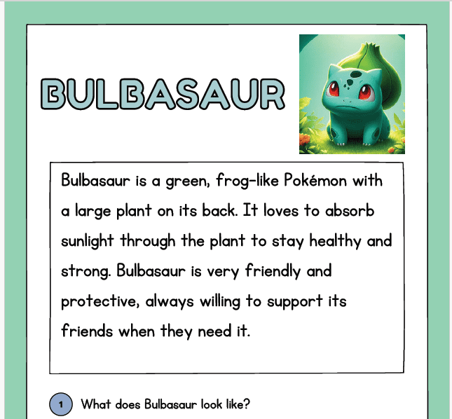 PAKKEPRIS 16 tekster - Pokemon leseforståelse NO/ENG - bestselger! - Bilde 8