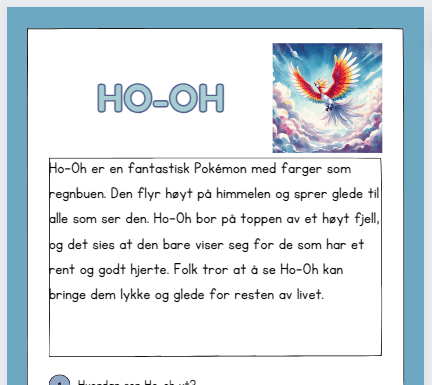 PAKKEPRIS 16 tekster - Pokemon leseforståelse NO/ENG - bestselger! - Bilde 4