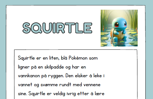 PAKKEPRIS 16 tekster - Pokemon leseforståelse NO/ENG - bestselger! - Bilde 13