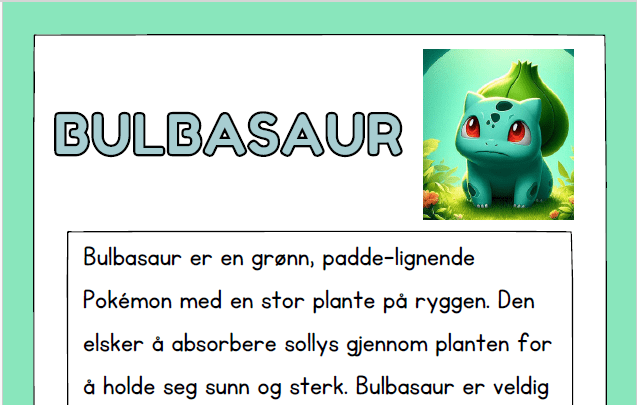 PAKKEPRIS 16 tekster - Pokemon leseforståelse NO/ENG - bestselger! - Bilde 12