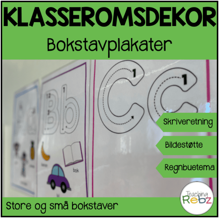 Bokstavplakater / alfabetplakater - klasseromsdekor - regnbue