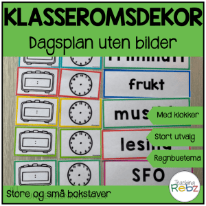 Dagsplan - klasseromsdekor - regnbue