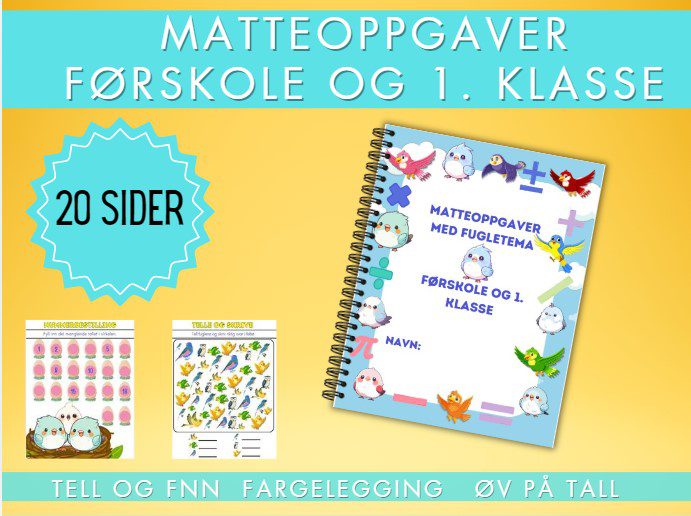 Matteoppgaver for de yngste- med fugletema