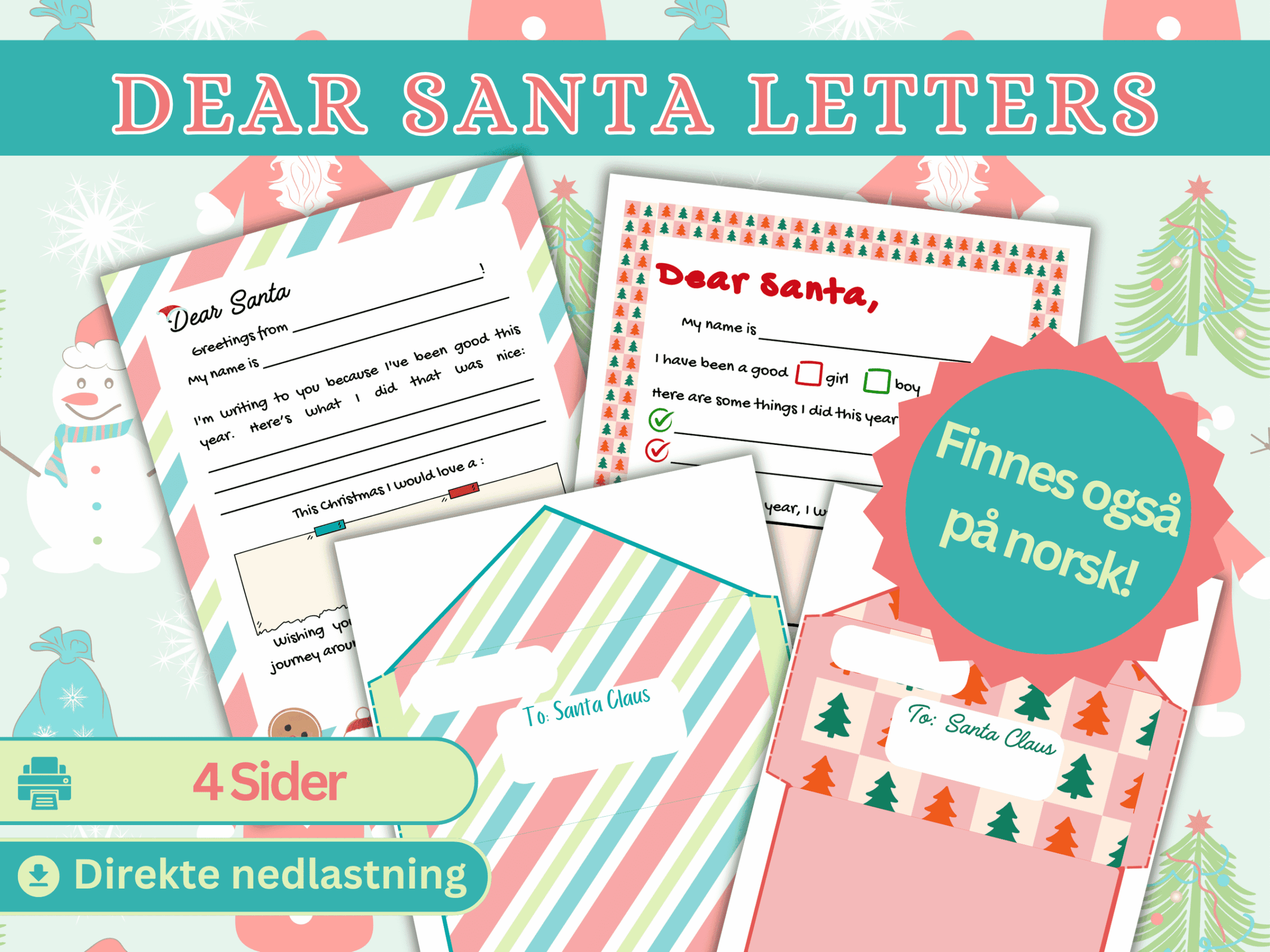 Dear Santa- letters ENGELSK