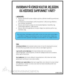 Fordypningsoppgave "Kultur, religion og historie"
