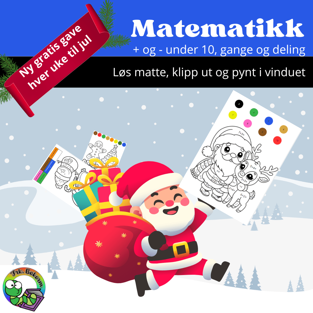 -/+ under 10. Løs, fargelegg, klipp og ha i vinduet