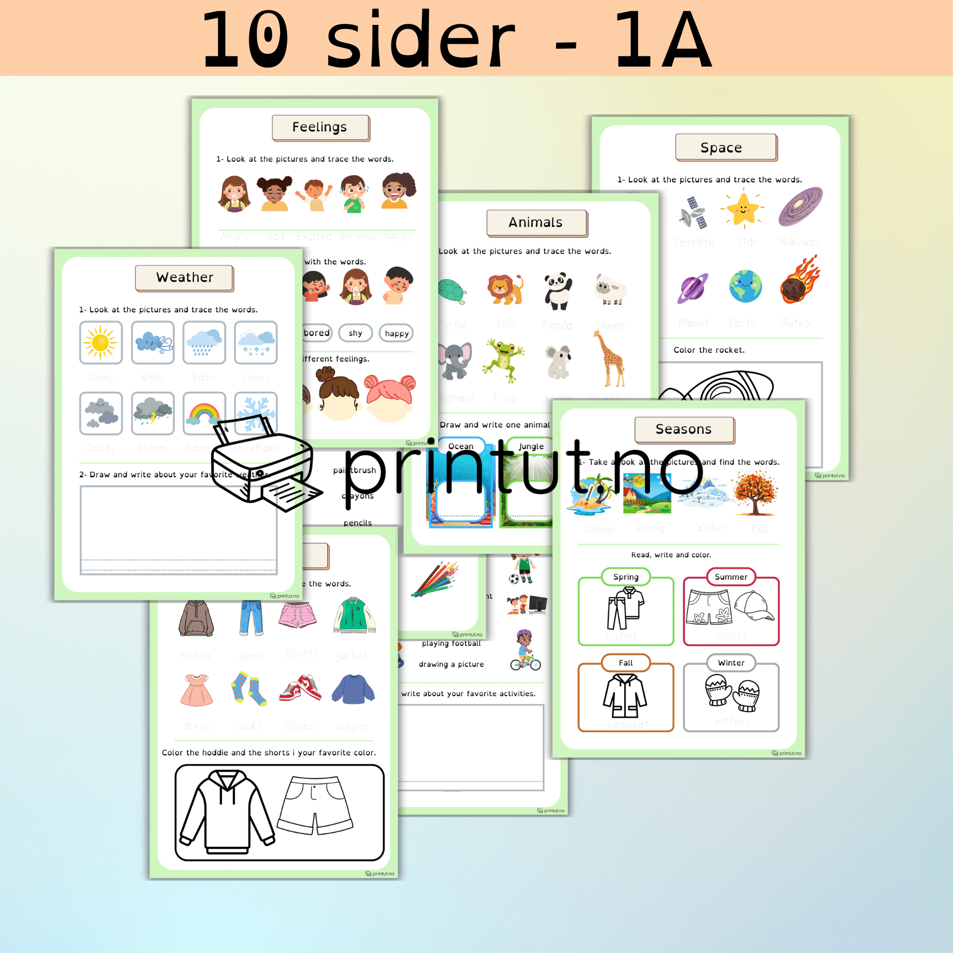 English Booklet – Pakkedeal 1A + 1B – Grunnleggende engelsk for barn! - Bilde 2