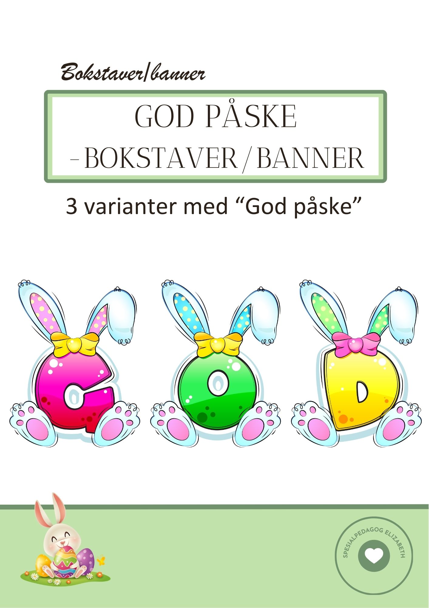 God påske - bokstaver/banner