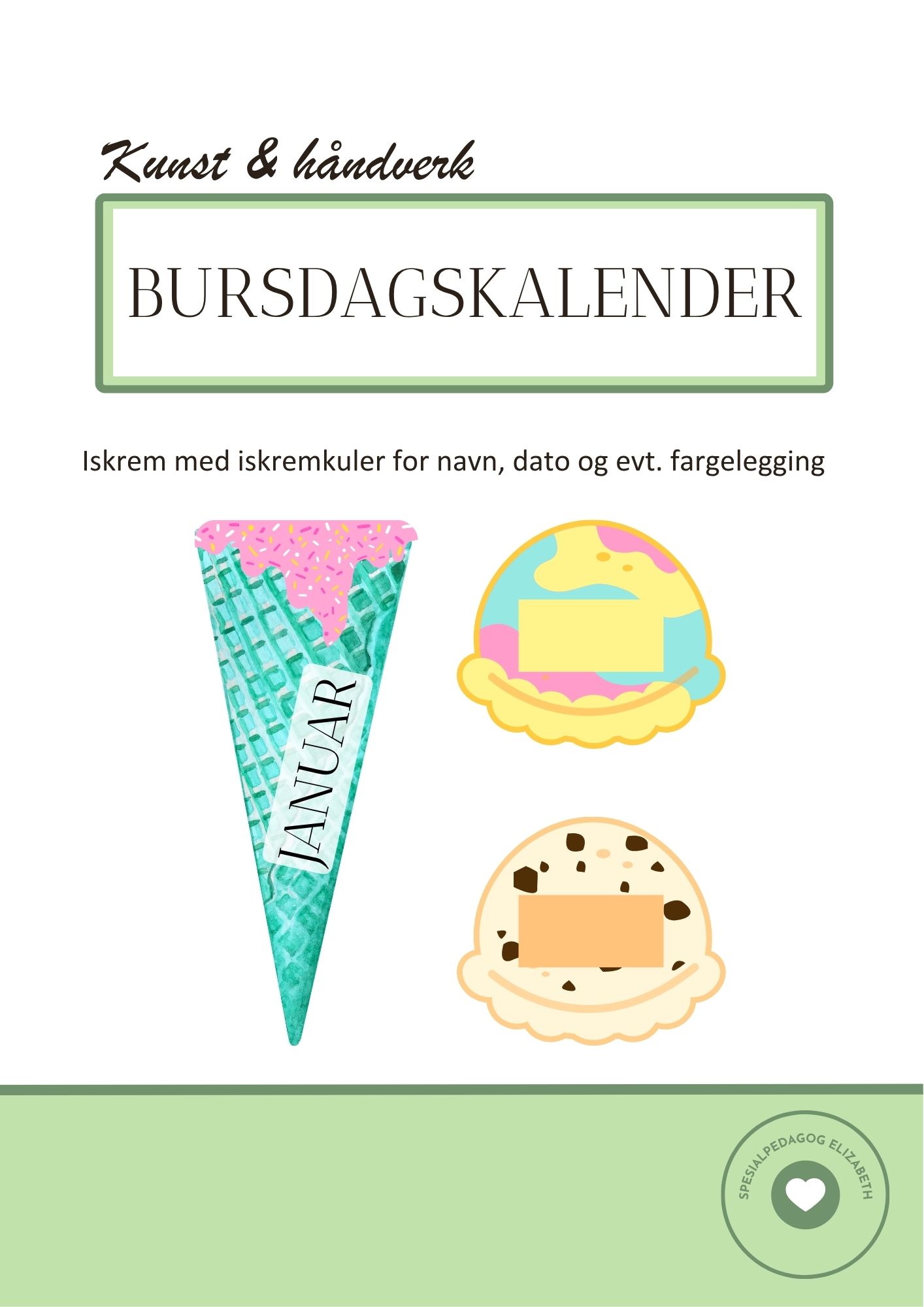 Bursdagskalender - iskremkjeks med iskremkuler