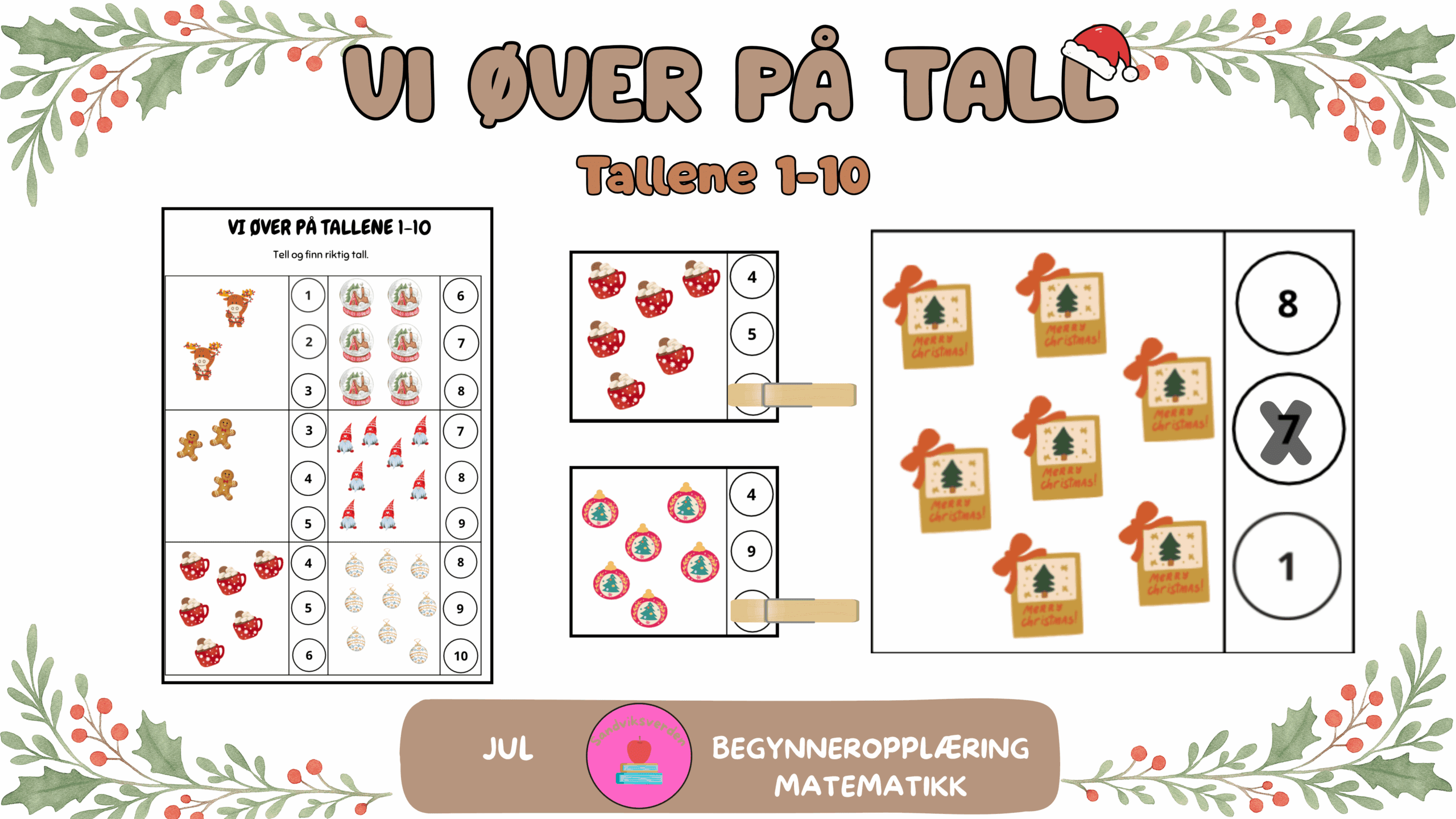 Vi øver på tallene 1-10 JUL
