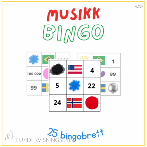 Musikkbingo: flagg, farger og tall (bilder)