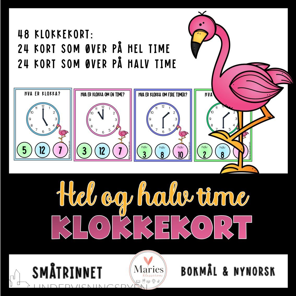 KLOKKEKORT hel og halv time